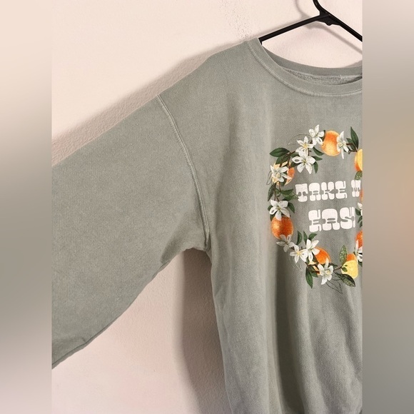 PacSun Golden Hour Take It Easy Orange Sage Green Pullover Sweatshirt XS/S - Picture 6 of 16
